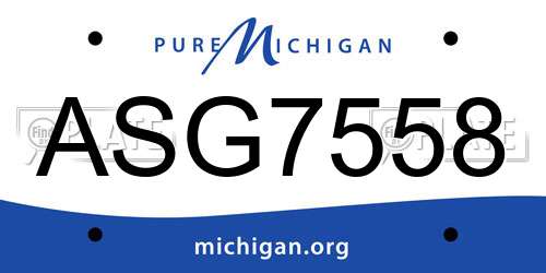 ASG7558 Michigan License Plate