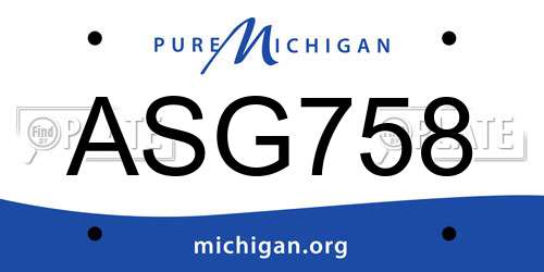 ASG758 Michigan License Plate
