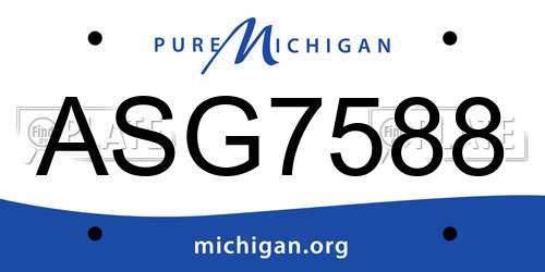 ASG7588 Michigan License Plate