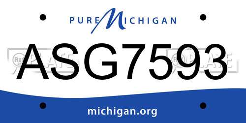 ASG7593 Michigan License Plate