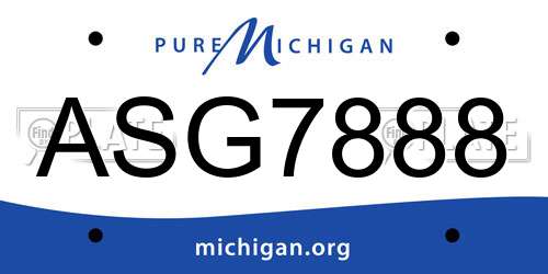 ASG7888 Michigan License Plate