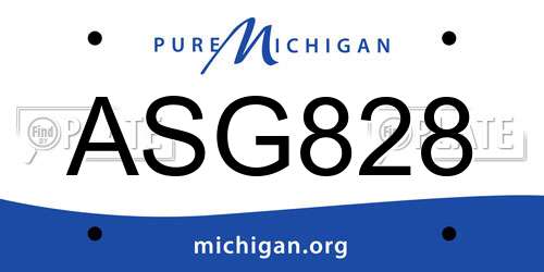 ASG828 Michigan License Plate