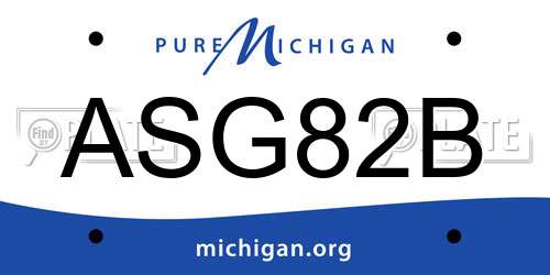 ASG82B Michigan License Plate