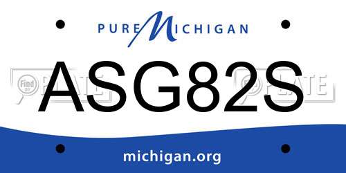 ASG82S Michigan License Plate
