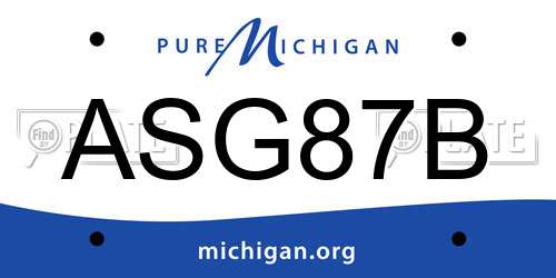 ASG87B Michigan License Plate