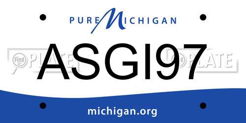 ASGI97 Michigan License Plate