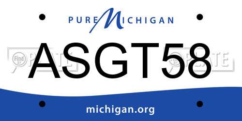 ASGT58 Michigan License Plate