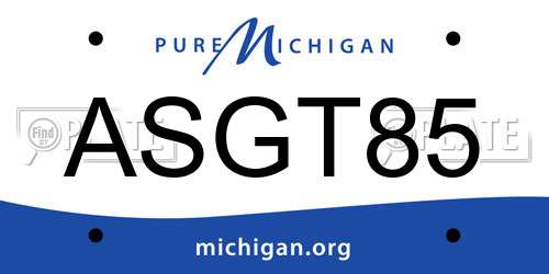 ASGT85 Michigan License Plate
