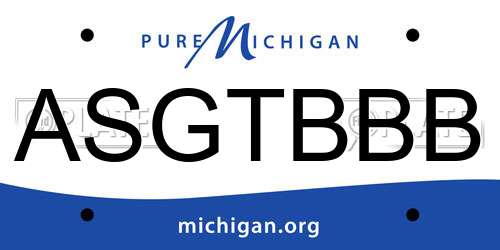 ASGTBBB Michigan License Plate