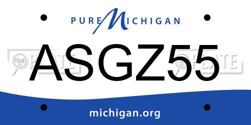 ASGZ55 Michigan License Plate