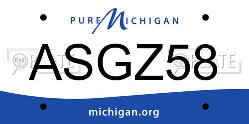 ASGZ58 Michigan License Plate