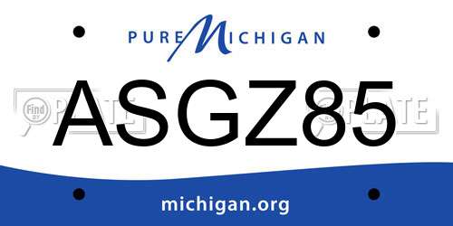 ASGZ85 Michigan License Plate