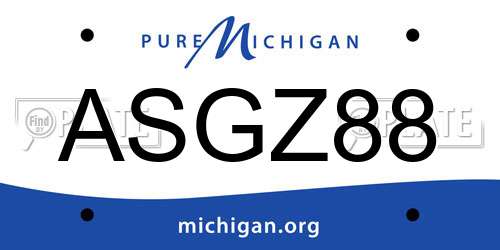ASGZ88 Michigan License Plate