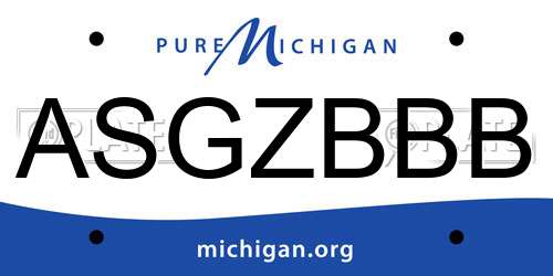 ASGZBBB Michigan License Plate