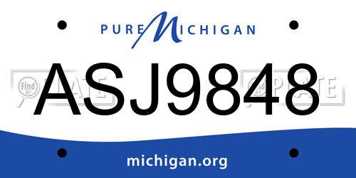 ASJ9848 Michigan License Plate