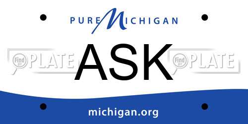 ASK Michigan License Plate