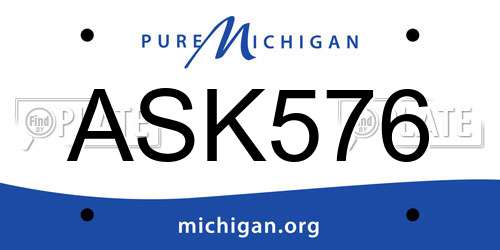 ASK576 Michigan License Plate