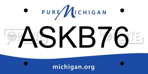 ASKB76 Michigan License Plate