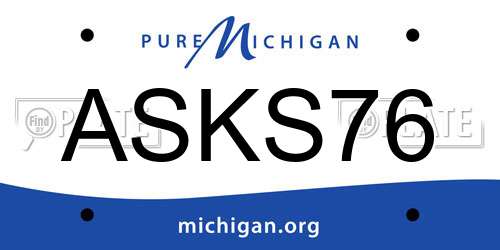 ASKS76 Michigan License Plate