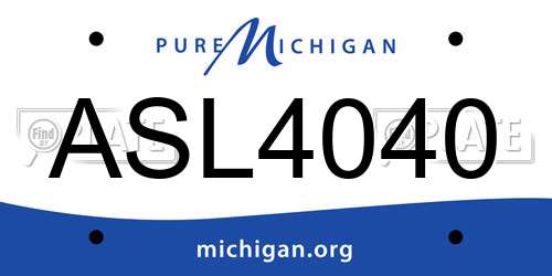 ASL4040 Michigan License Plate