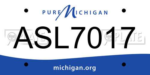 ASL7017 Michigan License Plate