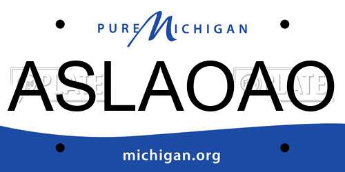 ASLAOAO Michigan License Plate