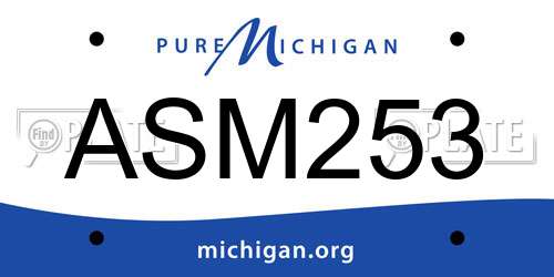 ASM253 Michigan License Plate