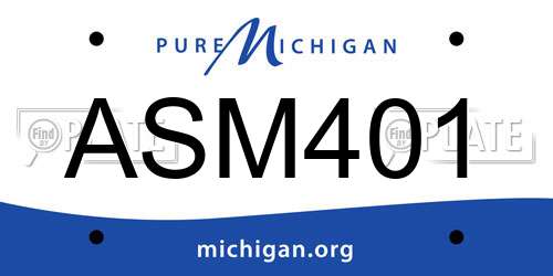 ASM401 Michigan License Plate