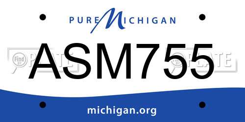 ASM755 Michigan License Plate