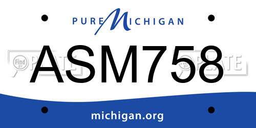 ASM758 Michigan License Plate