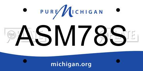 ASM78S Michigan License Plate