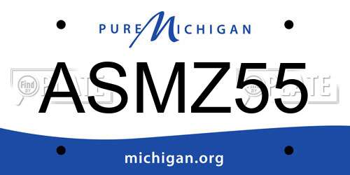 ASMZ55 Michigan License Plate