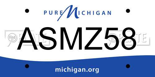 ASMZ58 Michigan License Plate