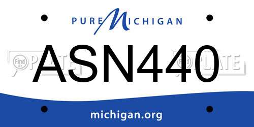 ASN440 Michigan License Plate