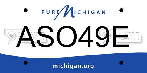 ASO49E Michigan License Plate