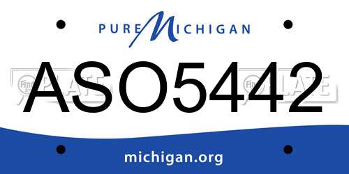 ASO5442 Michigan License Plate
