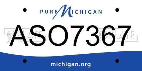ASO7367 Michigan License Plate