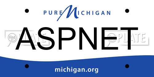 ASPNET Michigan License Plate