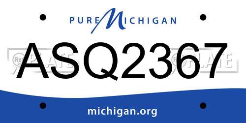 ASQ2367 Michigan License Plate