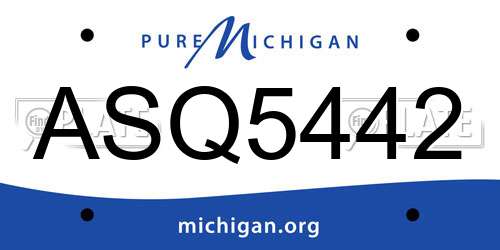ASQ5442 Michigan License Plate