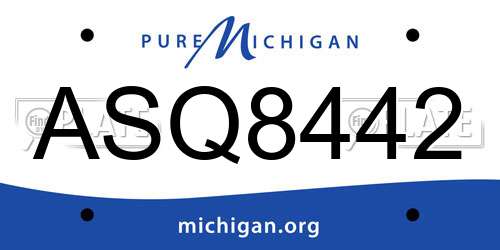 ASQ8442 Michigan License Plate
