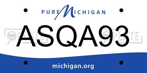 ASQA93 Michigan License Plate