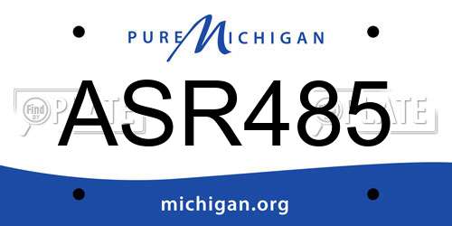 ASR485 Michigan License Plate