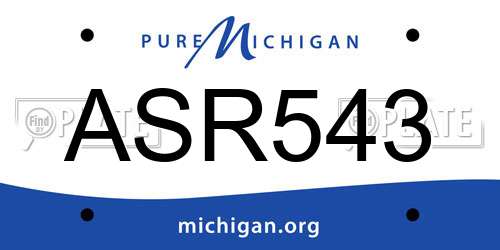 ASR543 Michigan License Plate
