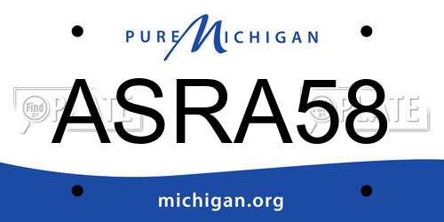 ASRA58 Michigan License Plate