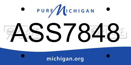ASS7848 Michigan License Plate