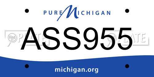 ASS955 Michigan License Plate