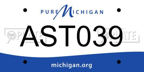 AST039 Michigan License Plate