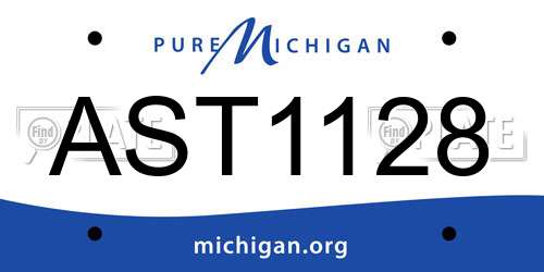 AST1128 Michigan License Plate