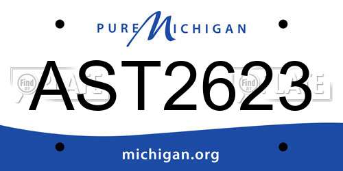 AST2623 Michigan License Plate